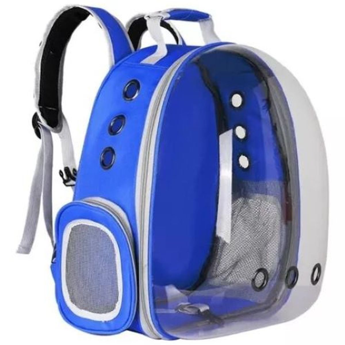 GENERICO - Mochila Bolso Transparente Mascota Perro Y Gato AZUL.