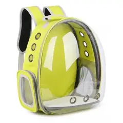 GENERICO - Mochila Bolso Transparente Mascota Perro Y Gato AMARILLO.