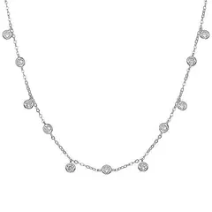 LA GARZA - Collar Mujer Plata Circones Blancos Lluvia de Estrellas