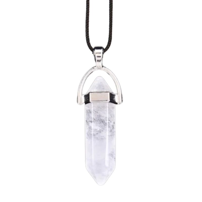 ARTESANA - Collar Protector Prisma Cuarzo Blanco