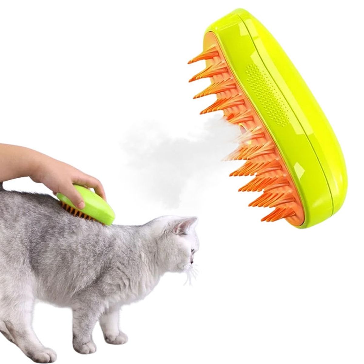 GENERICO - Cepillo Automático Para Gatos A Vapor 3 En 1 Color Verde.