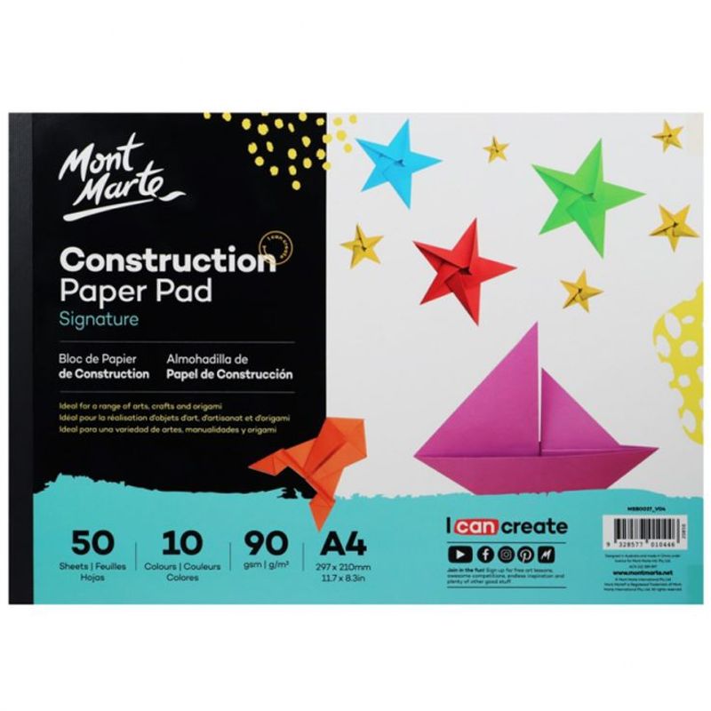 MONT MARTE - Papel lustre A4 por ambas caras 50 hojas 90 gsm Mont Marte