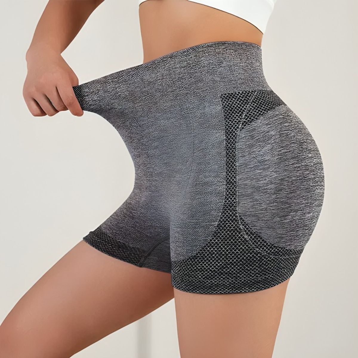 OEM - Calza Short Modeladora Push Up Sin Costura Levanta Cola Gris