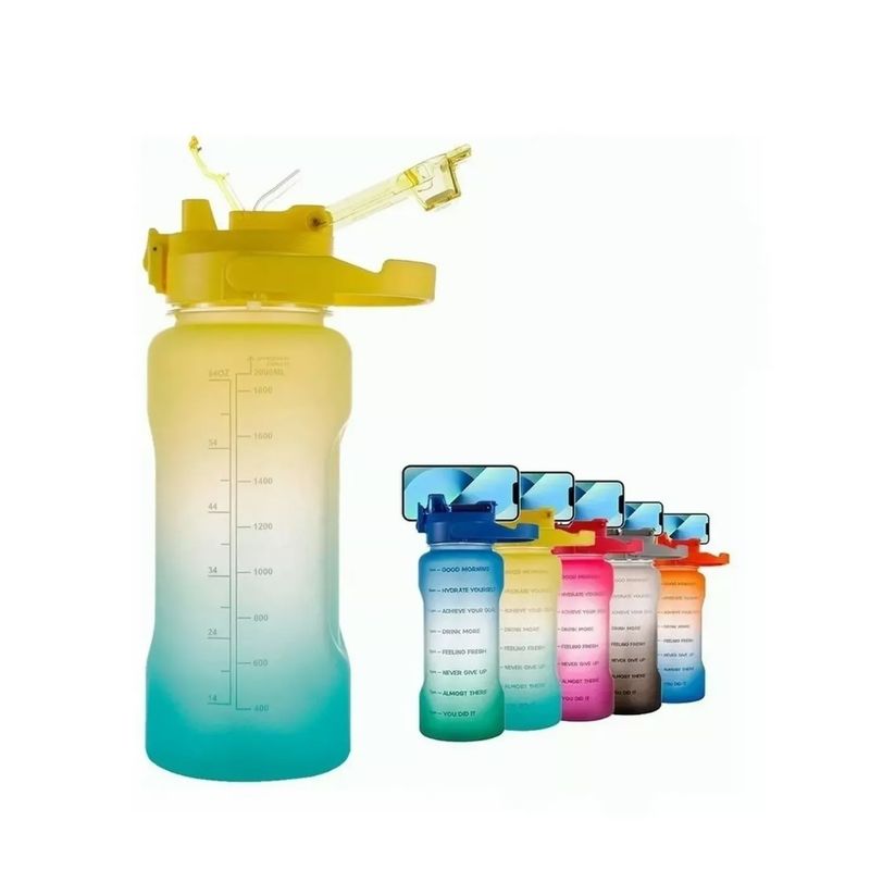 GENERICO - 2200ml Botellas De Agua Deporte Por Mayor Con Escala Tempora