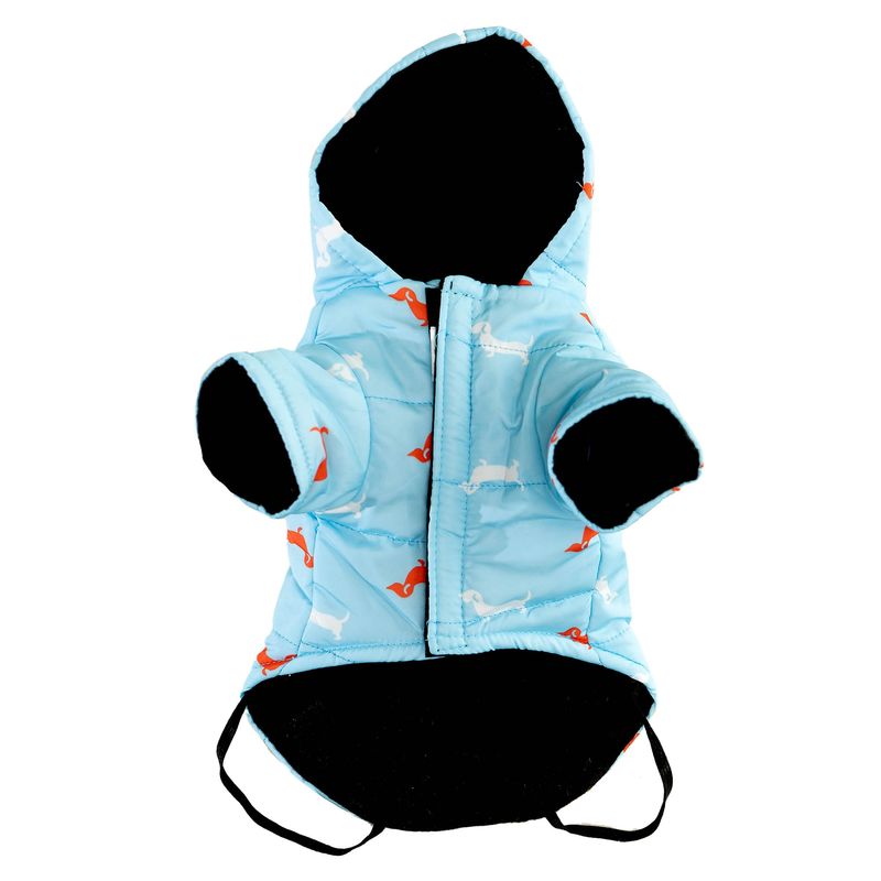 GENERICO - Chaqueta tipo parka perro salchicha Celeste Talla S