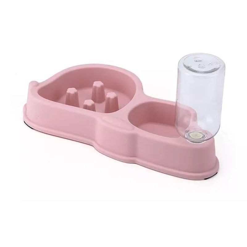 GENERICO - Dispensador De Agua + Plato Antiansiedad ahogo Rosa