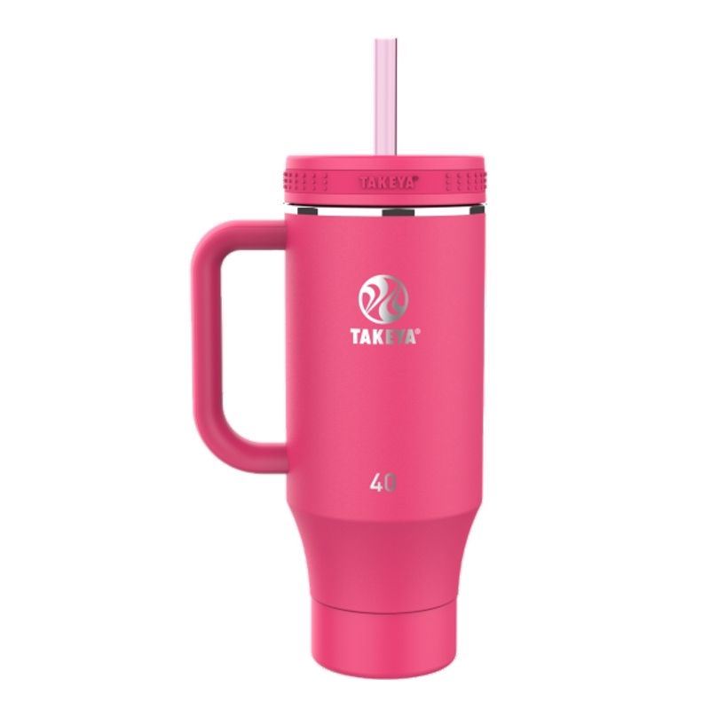 TAKEYA - Botella Takeya Térmica Tumbler con mango 1.18 Lt Bombilla - Color Dragon Fruit