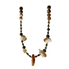TAETHAI - Collar de plata 925 con Ágatas, Perlas, cornalinas y Citrinos