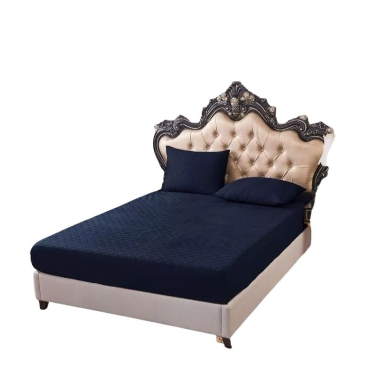 GENERICO - Cubre Colchón Protector 2 Plazas Elástico Acolchado