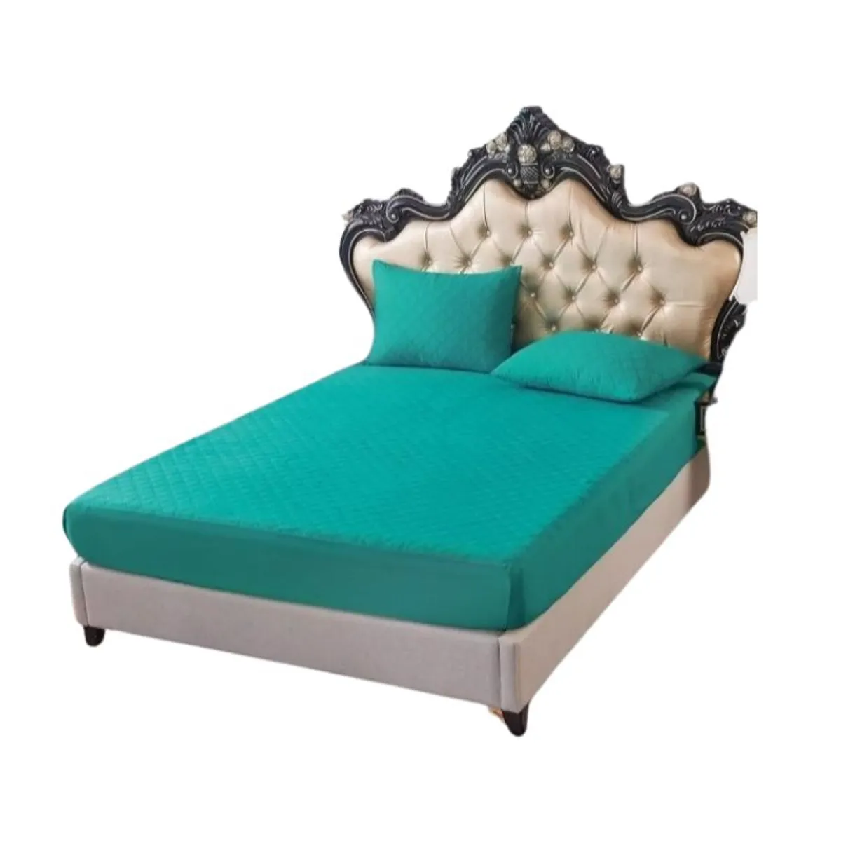 GENERICO - Cubre Colchón Protector 2 Plazas Elástico Acolchado