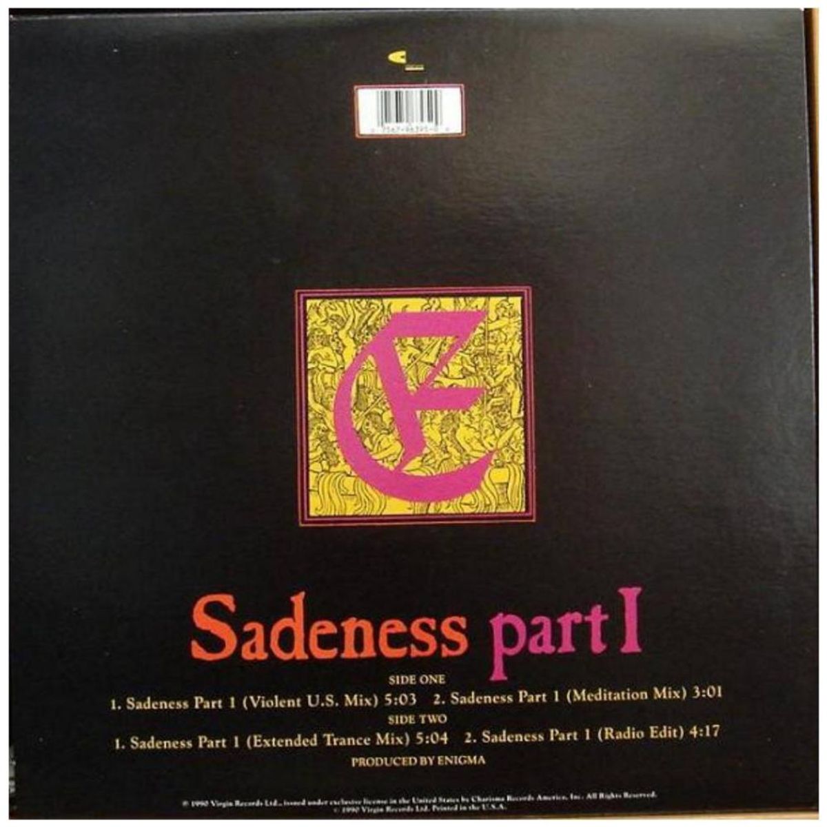 HITWAY MUSIC - ENIGMA - SADENESS PART 1 - 12" MAXI SINGLE VINILO