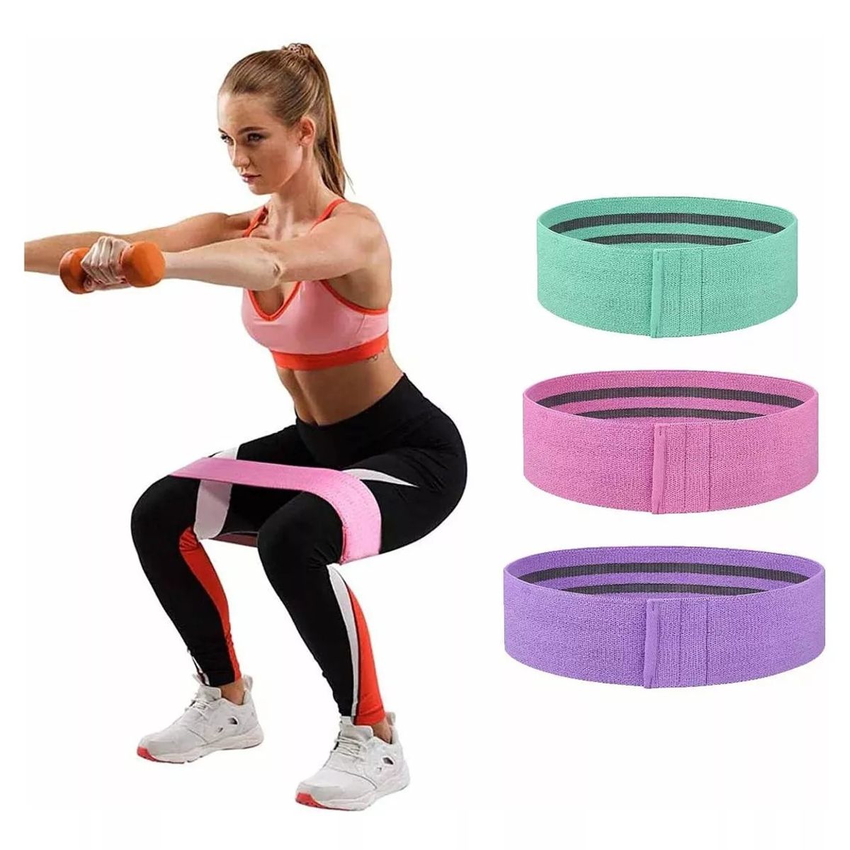 GENERICO - Bandas Elásticas Ejercicio Pro 3 Pcs De Tela Yoga