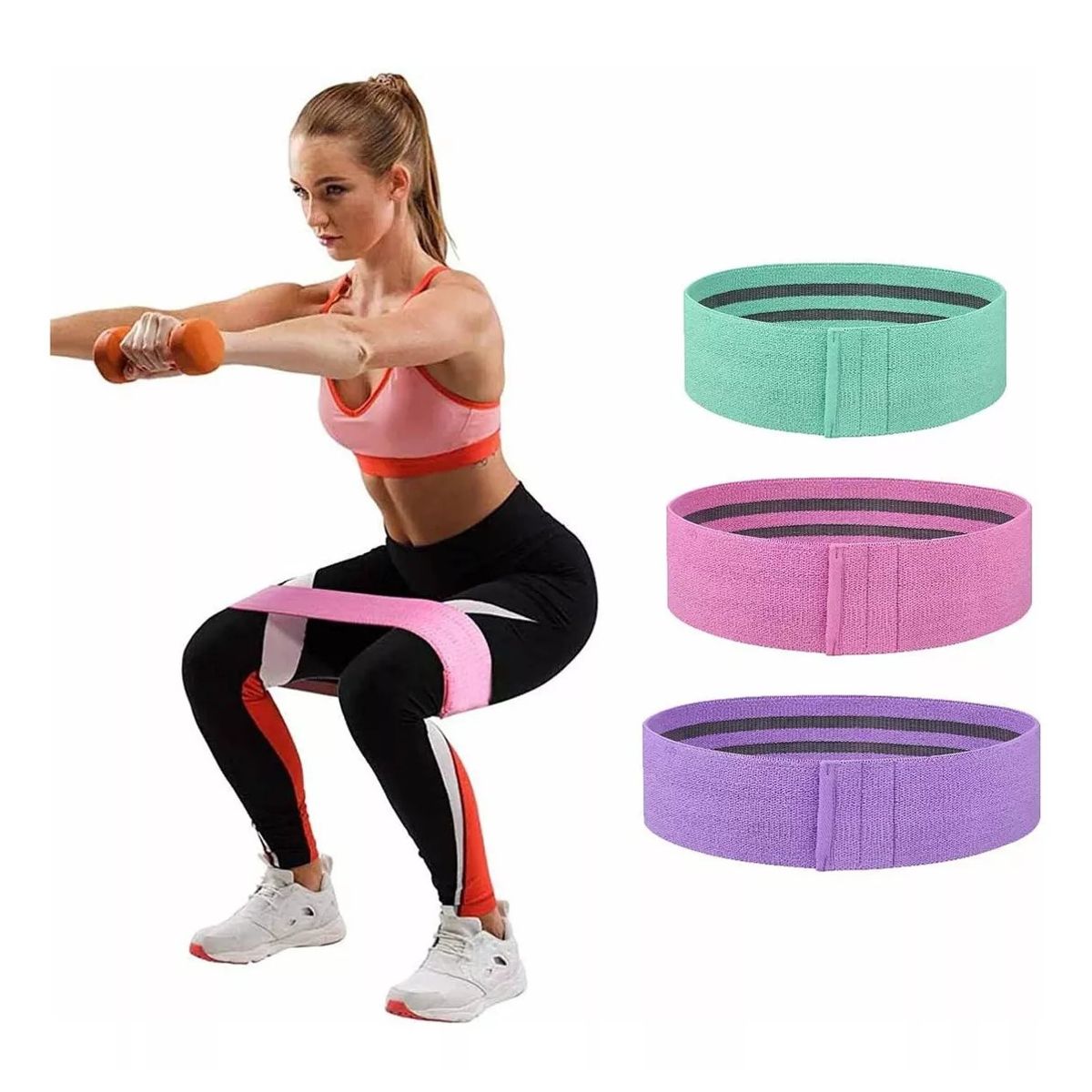 GENERICO - Bandas Elásticas Ejercicio Pro 3 Pcs De Tela Yoga