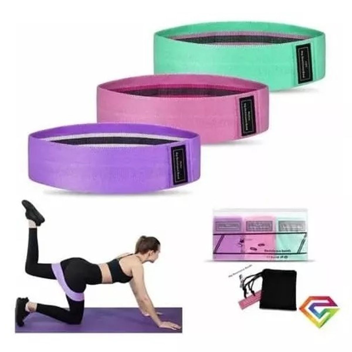 GENERICO - Bandas Elásticas Ejercicio Pro 3 Pcs De Tela Yoga