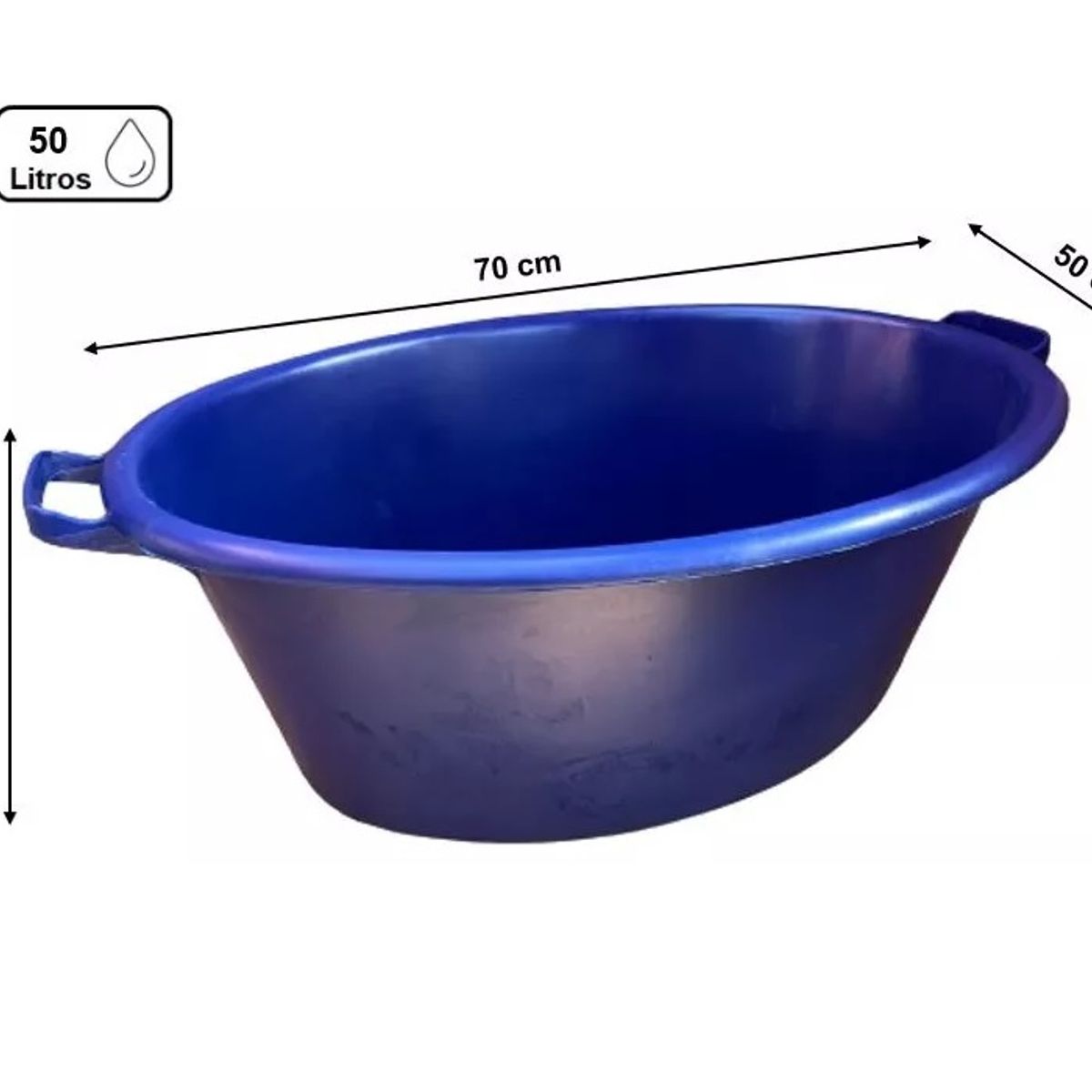 GENERICO - Lavatorio Gamela Palangana Balde Ovalado 50 Lts Con Asas