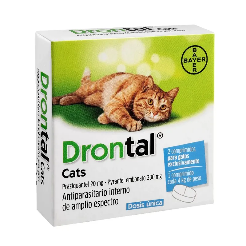 BAYER - Drontal Antiparasitario Interno Gato para 4 kg 2 comprimidos Bayer
