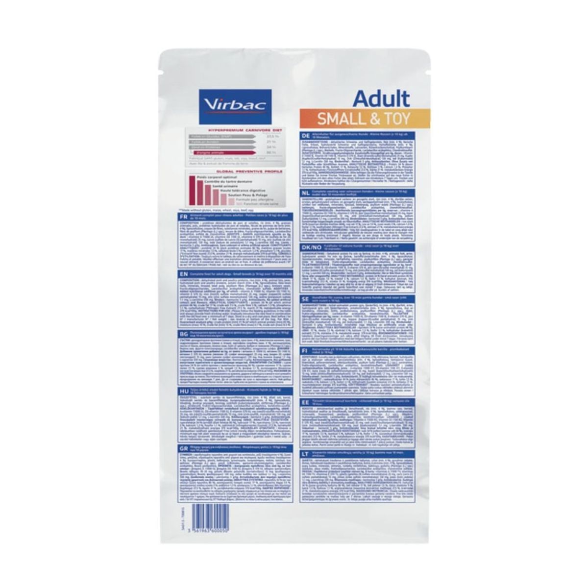 VIRBAC - HPM Virbac Dog Adult Small & Toy 3 kg