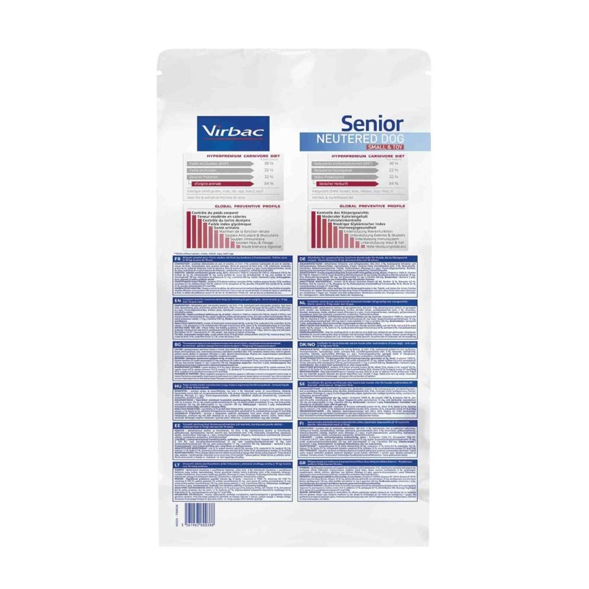 VIRBAC - HPM Virbac Dog Senior Neutered Small & Toy 3 kg
