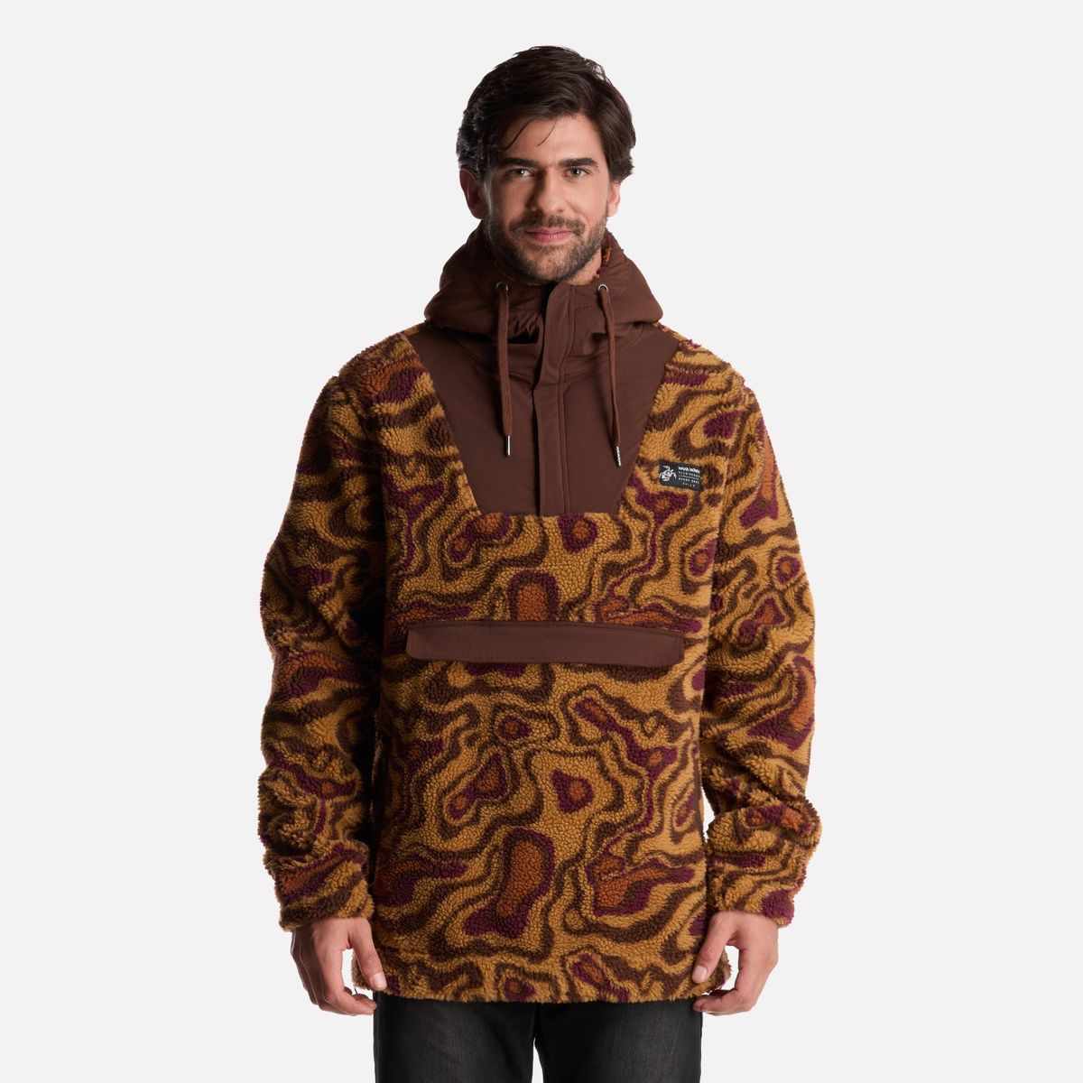 HAKA HONU - Poleron Hombre Chi-Porrito Print Tostado Haka Honu