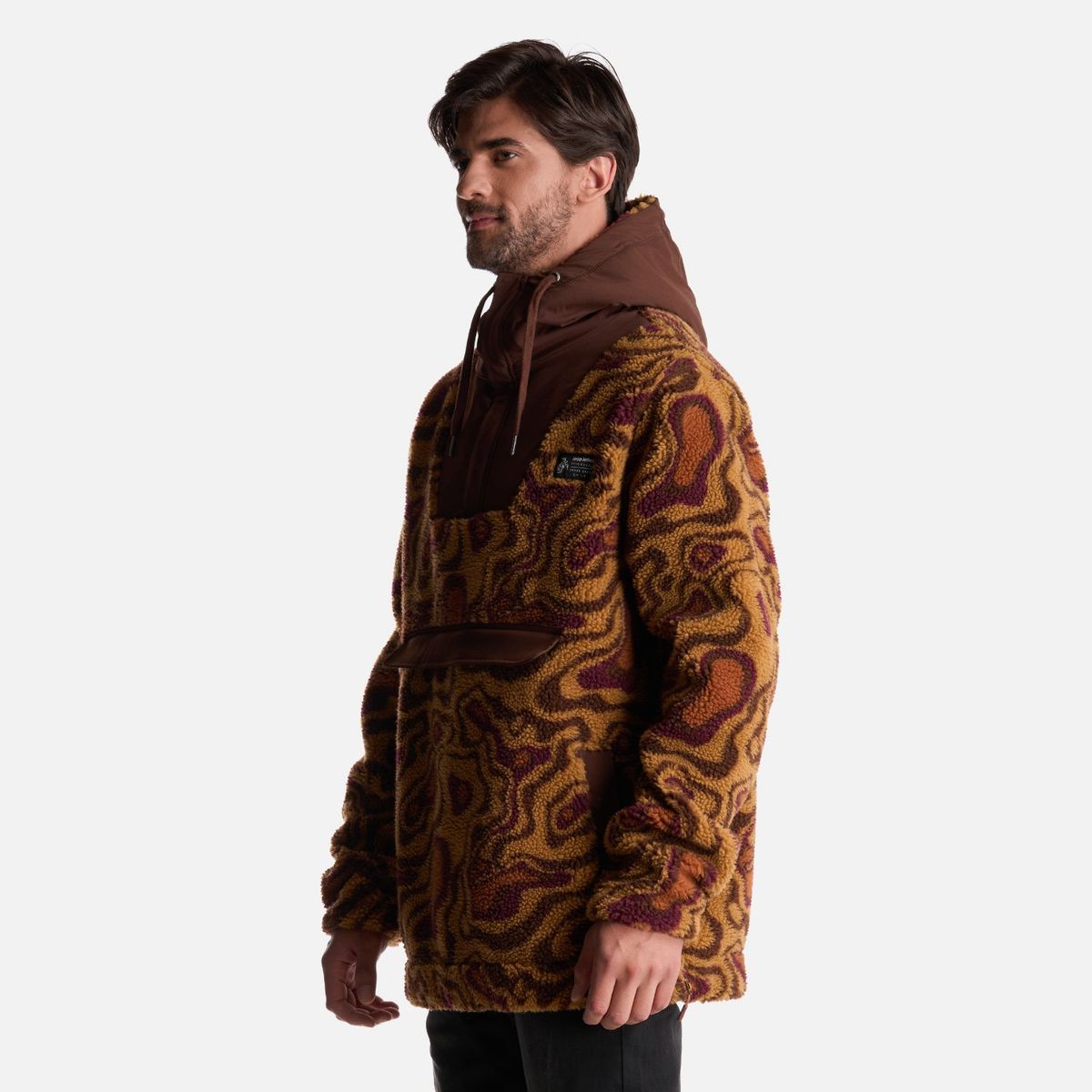 HAKA HONU - Poleron Hombre Chi-Porrito Print Tostado Haka Honu