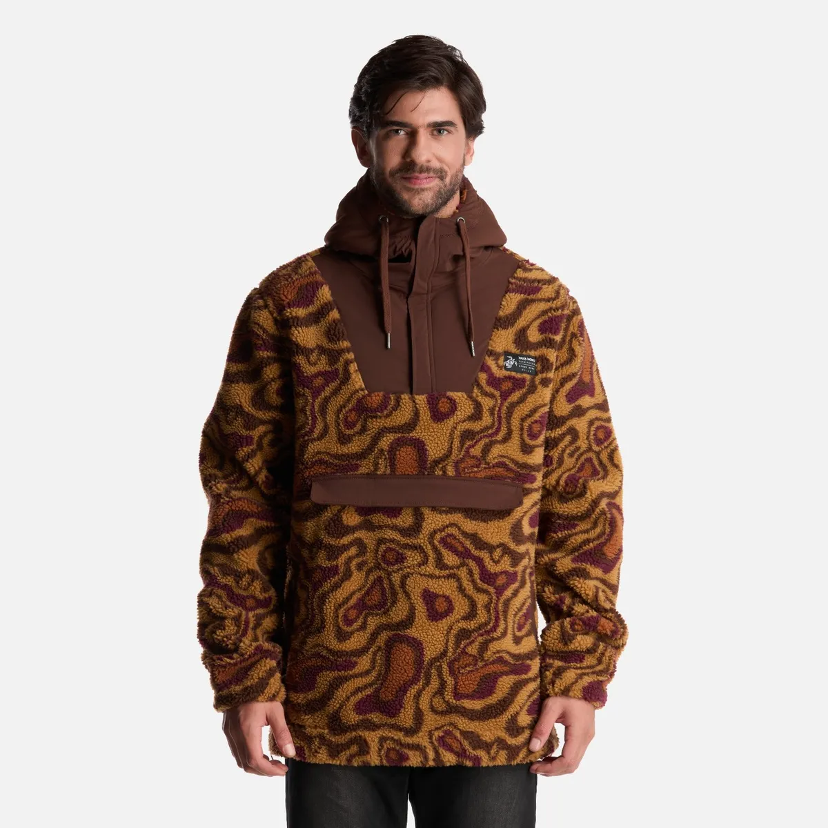 HAKA HONU - Poleron Hombre Chi-Porrito Print Tostado Haka Honu