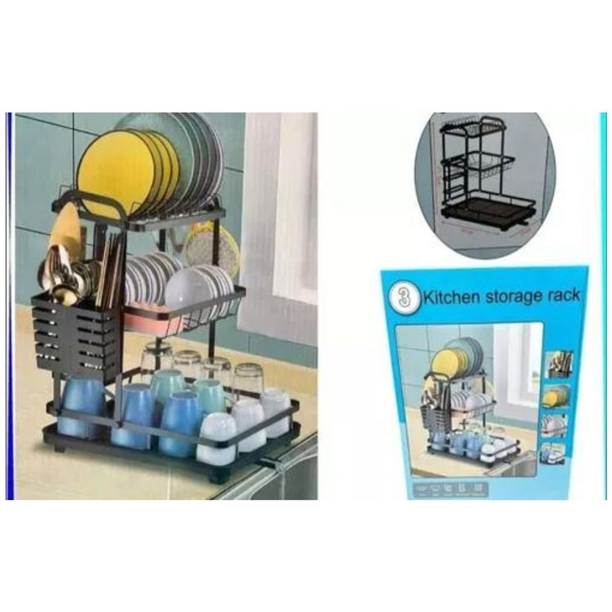 GENERICO - Escurridor De Platos Secador Vajillas Lozas Cocina 3 Niveles