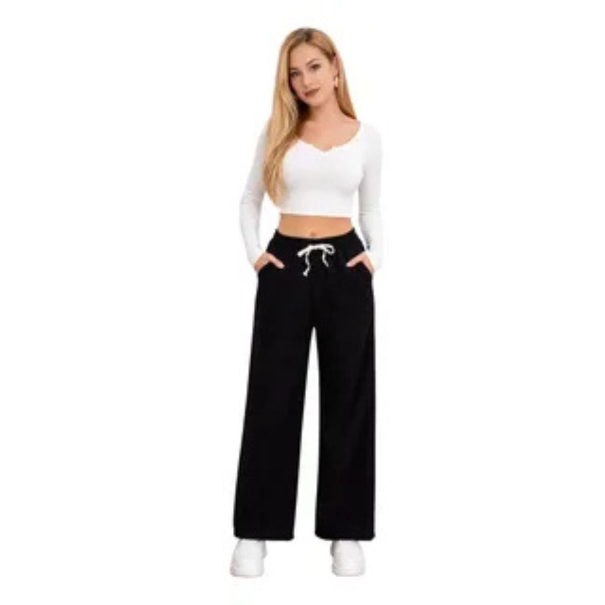 LIKE SHOP - Pantalón Mujer Recto Tito Alto. Wide. Colores 115