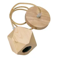 GENERICO - Soquete Vintage Colgante E27 Madera Lampara Retro