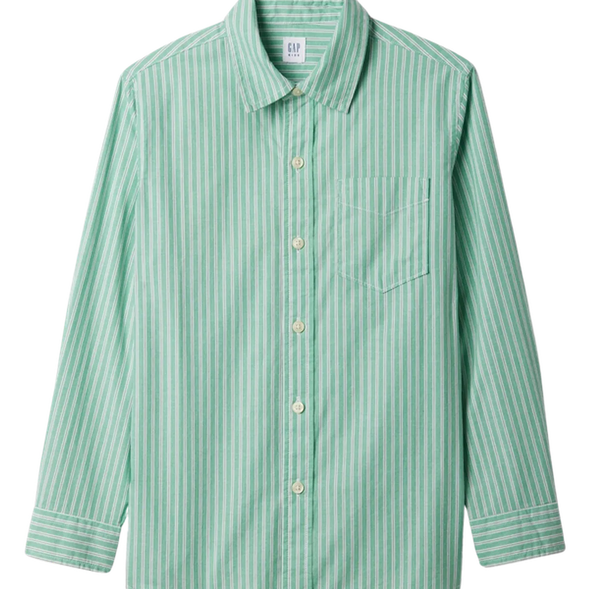 GAP - Camisa Poplin Manga Larga Verde