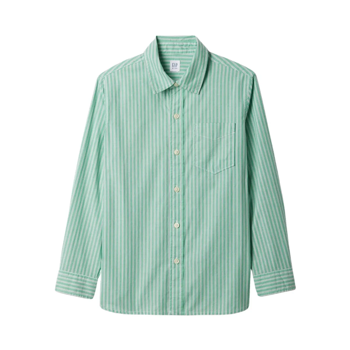 GAP - Camisa Poplin Manga Larga Verde