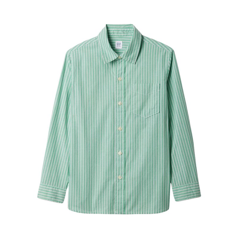 GAP - Camisa Poplin Manga Larga Verde