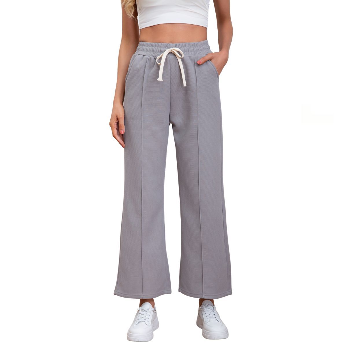 LOOK SHOP - Pantalón Mujer Recto Tito Alto. Wide. Colores Líneas 114