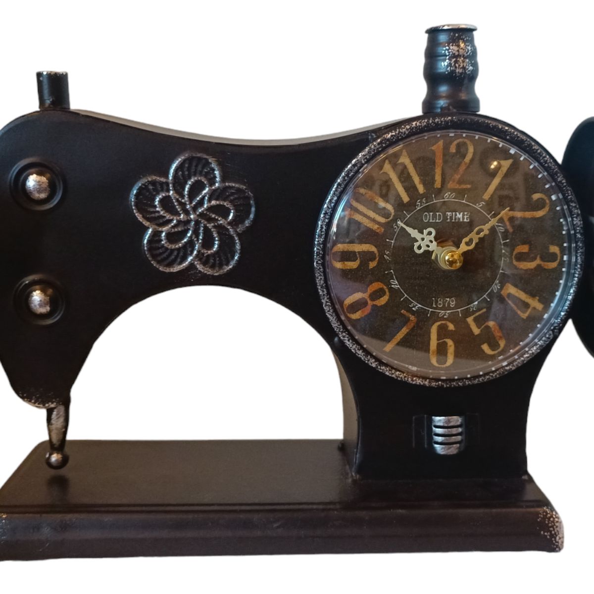GENERICO - RELOJ VINTAGE DE METAL DISEÑO MAQUINA DE COSER