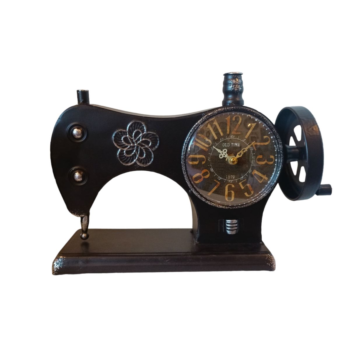 GENERICO - RELOJ VINTAGE DE METAL DISEÑO MAQUINA DE COSER