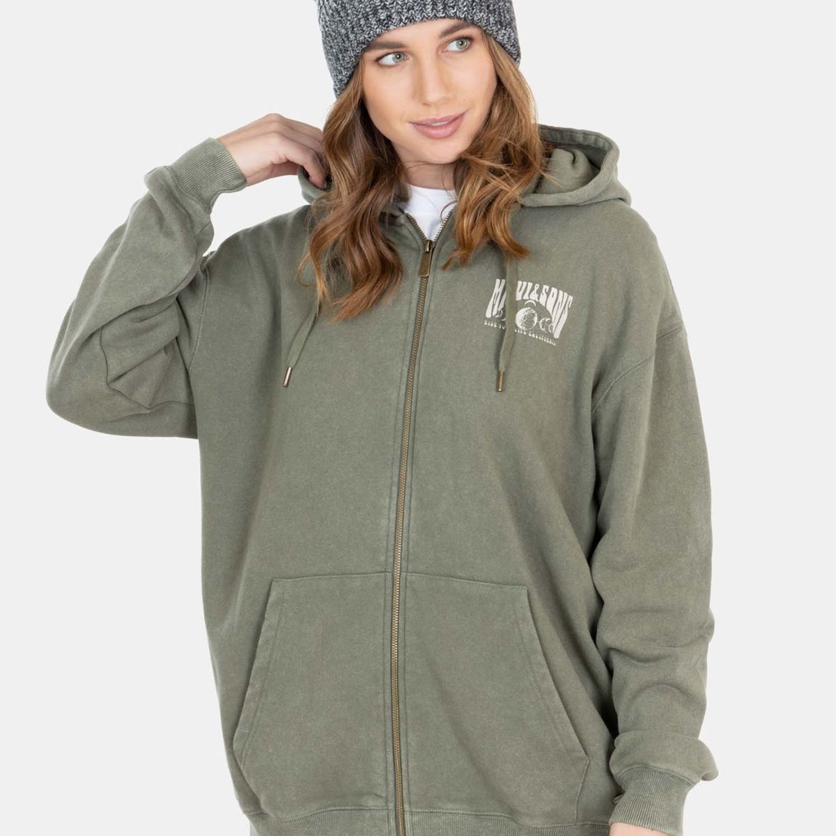 MAUI AND SONS - Poleron Stowe Verde Mujer Maui And Sons