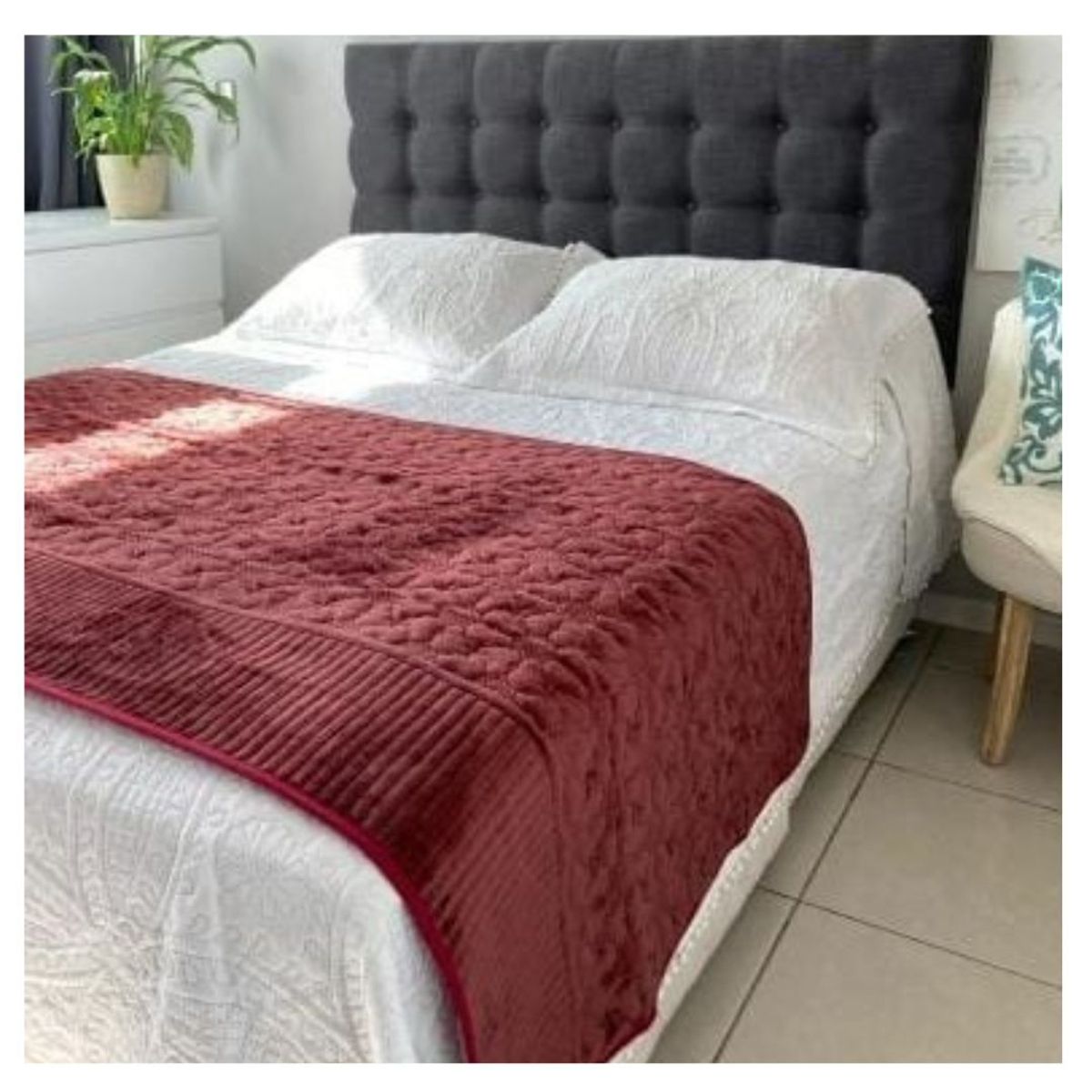 GENERICO - Piecera De Cama Cubrecama Polar Plush 210cmx95cm Unicolor