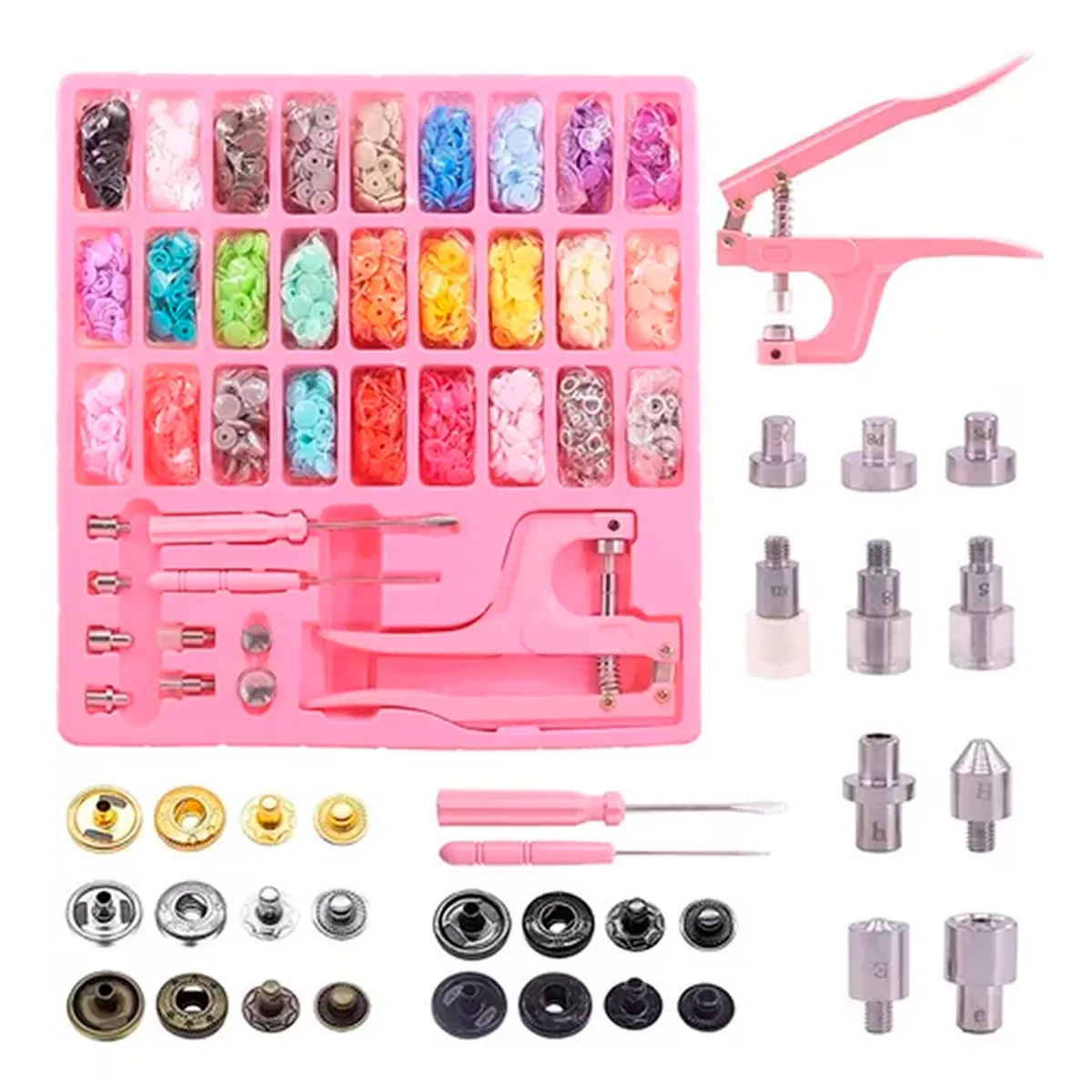 ESHOPANGIE - Pinza Kam Botón Presión Broche 24 Colores 300 Conjuntos
