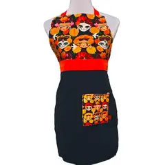 GENERICO - DELANTAL DE COCINA ALGODÓN AMERICANO - FRIDA CATRINA (6)