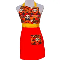 GENERICO - DELANTAL DE COCINA ALGODÓN AMERICANO - FRIDA CATRINA (7)