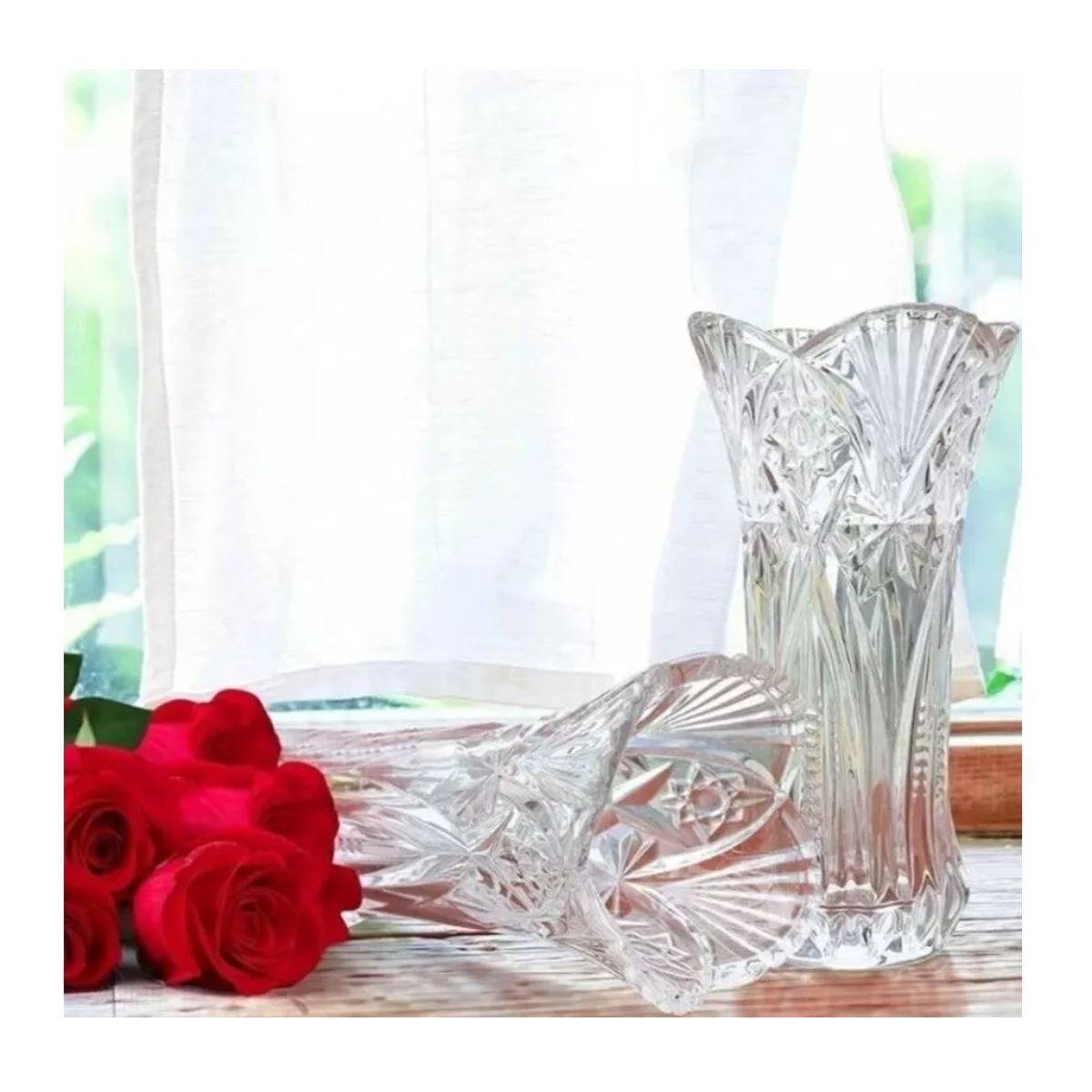 GENERICO - Florero De Vidrio Labrado 30 Cm