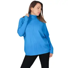 MPROPIA - Polera Manga Larga Tejida. Sweater Cuello Alto Hilo. Colores 002