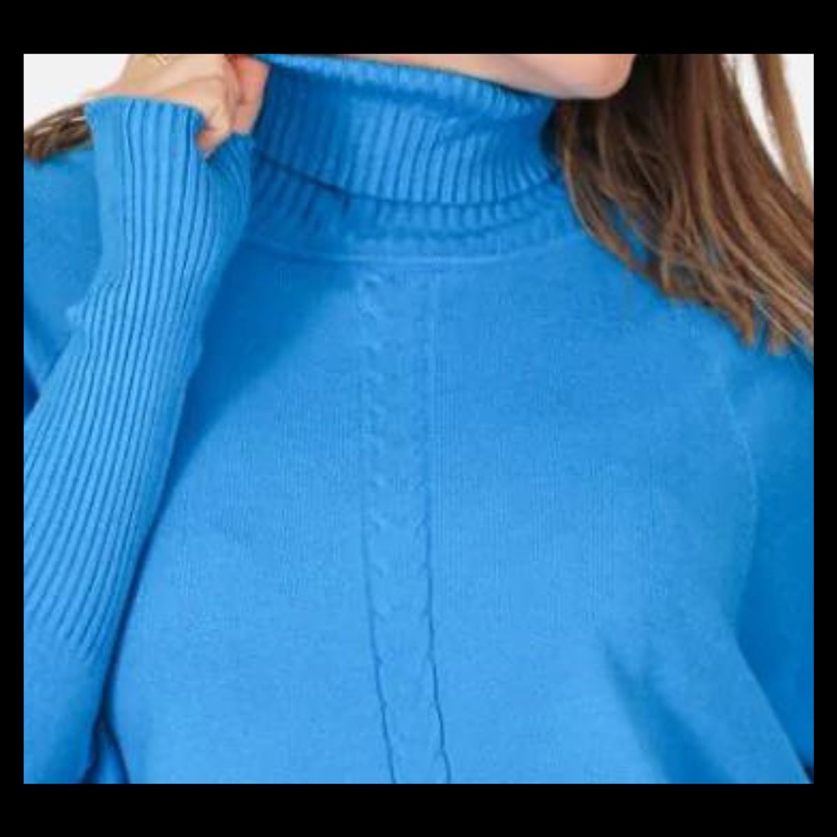 LOOK SHOP - Polera Manga Larga Tejida. Sweater Cuello Alto Hilo. Colores 002