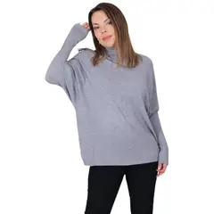 MPROPIA - Polera Manga Larga Tejida. Sweater Cuello Alto Hilo. Colores 002