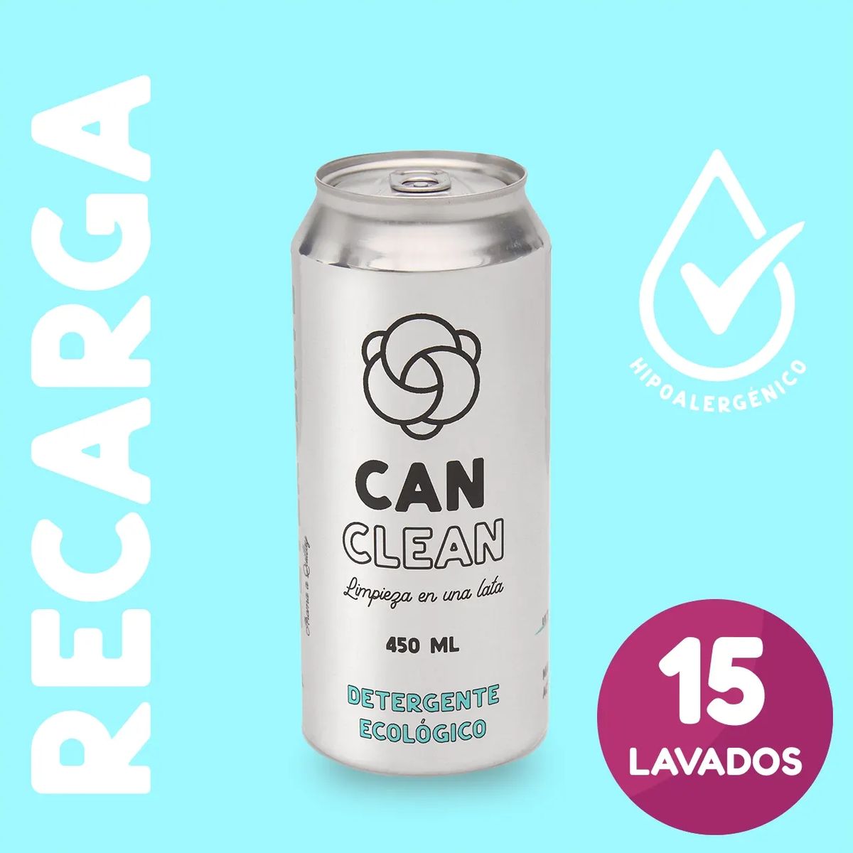 WE CAN COMPANY - Detergente Lata Hiperconcentrado 450 mL (Recarga/15 Lavados)