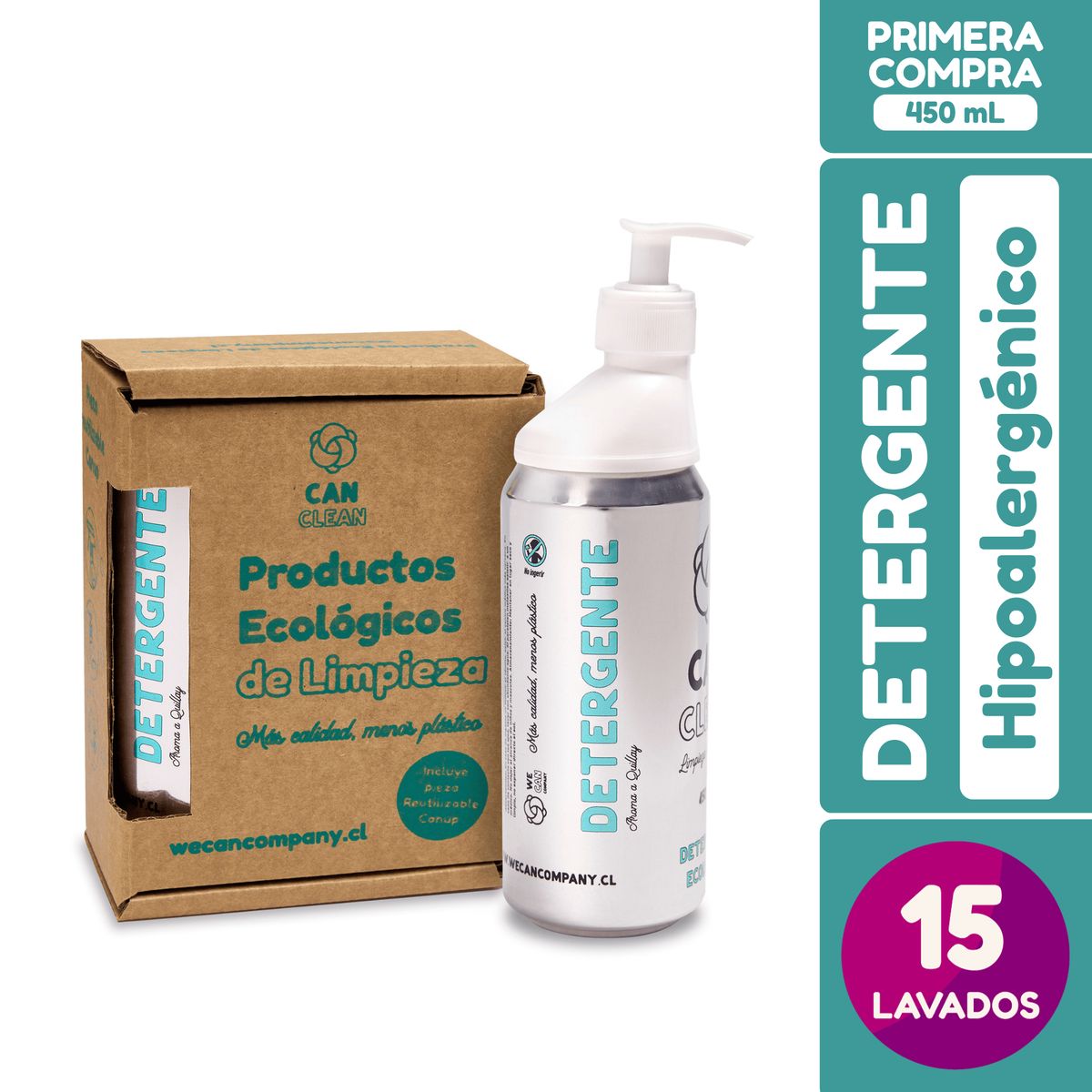 WE CAN COMPANY - Detergente en Lata Can Clean Hipoalergénico 450 mL
