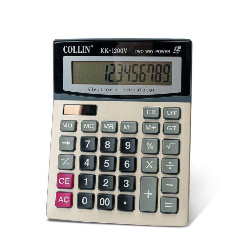 CHINITOWN - Calculadora Solar Gris de 12 Dígitos Chinitown