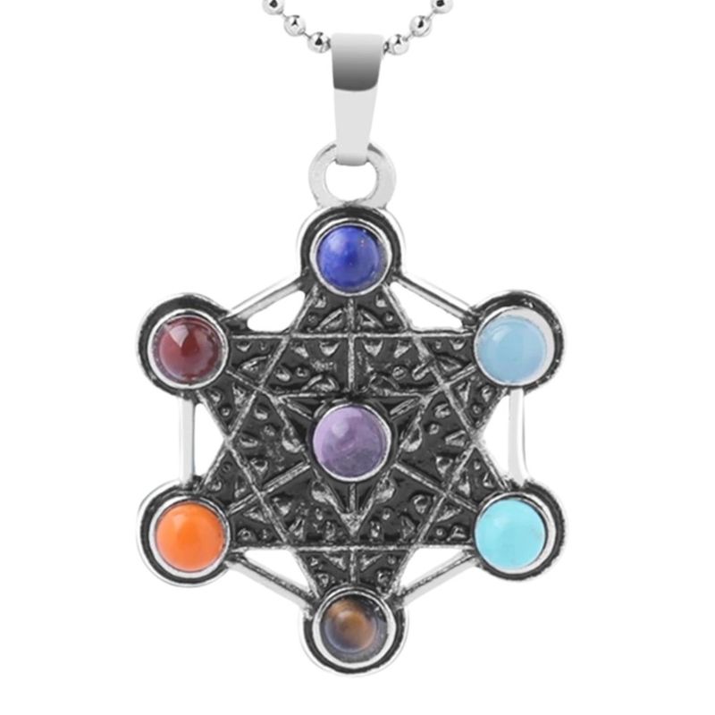 ARTESANA - Collar Protector 7 Chakras Estrella Merkaba