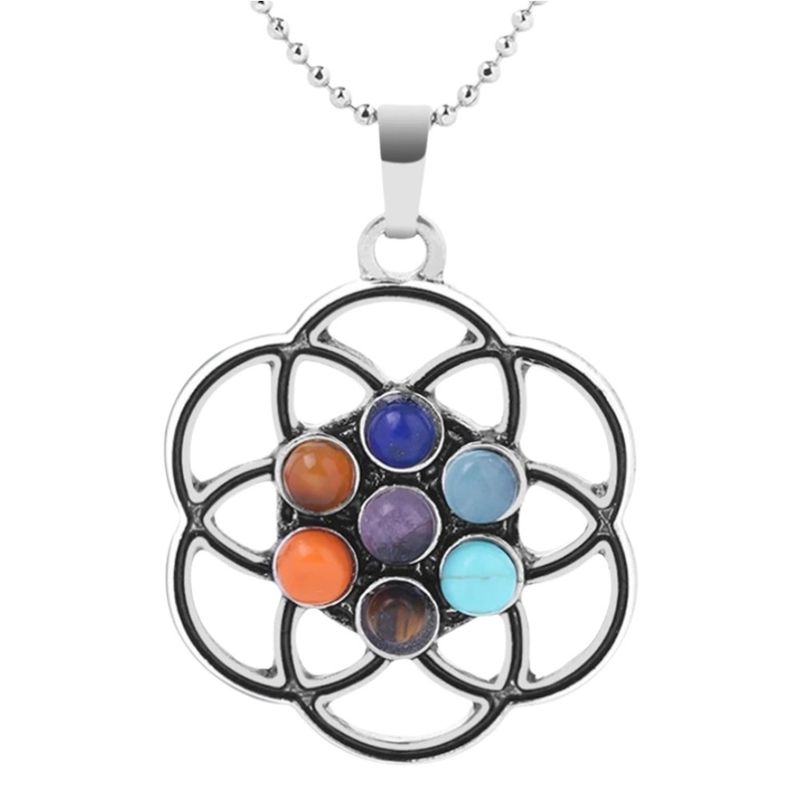 ARTESANA - Collar Protector 7 Chakras Flor de la Vida