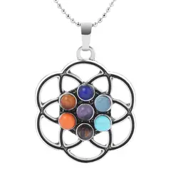 ARTESANA - Collar Protector 7 Chakras Flor de la Vida