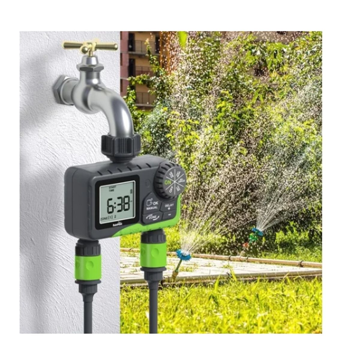 OFERTABKN - Programador Riego Automatico Controlador Digital 2 Zonas